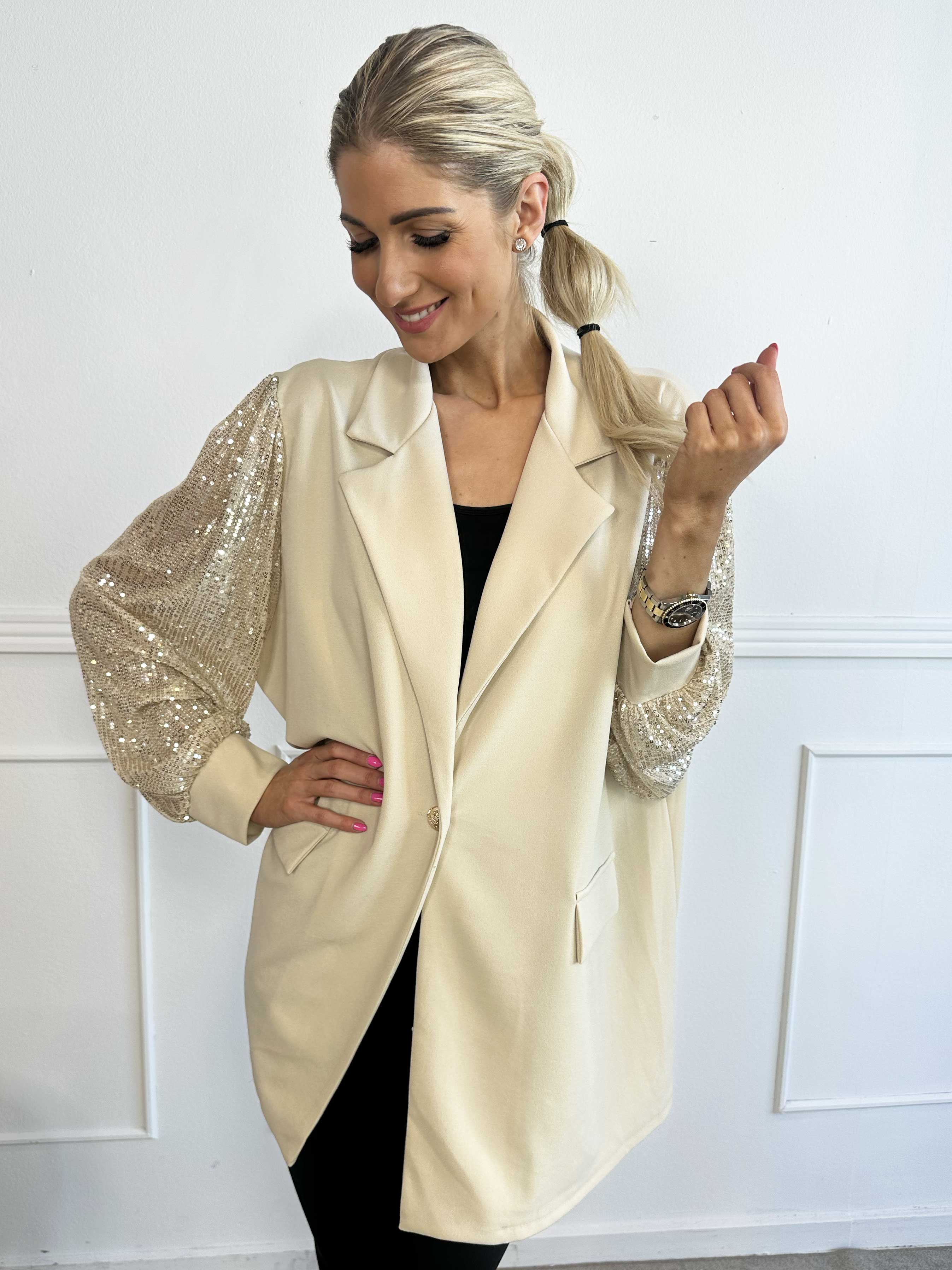 Kata - Oversized blazer med pailletærmer (bestseller)